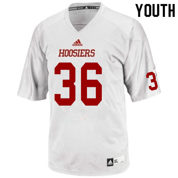 Youth #36 Nicholas Grieser Indiana Hoosiers College Football Jerseys Sale-White